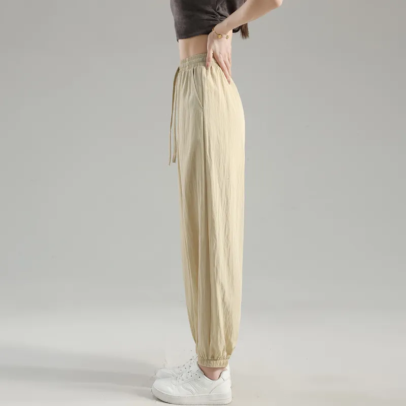 Tonlion Casual Pants Women's Beige Apricot-7