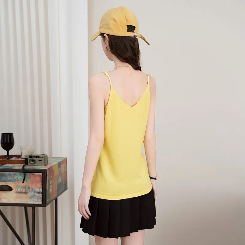 FAWENXIANGZI Tank Tops Women's Lemon-4