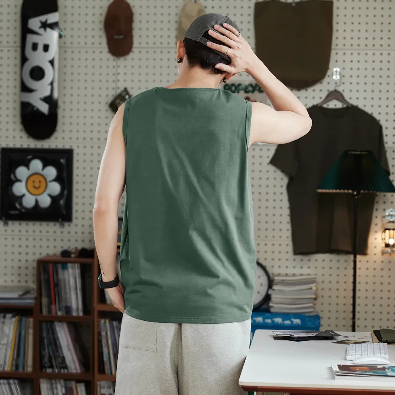 Tonlion Tank Tops Men Pale Green-3