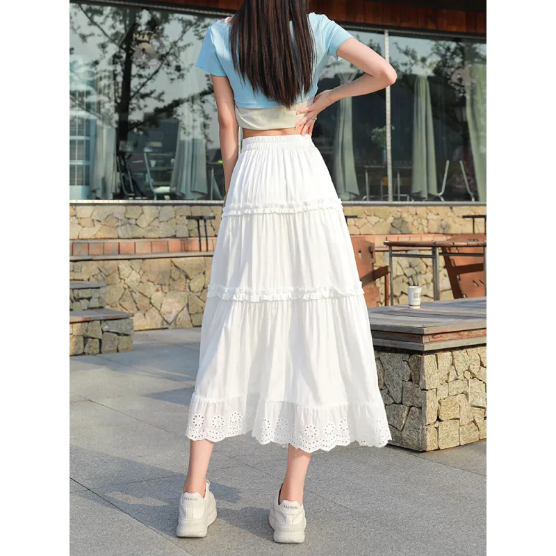 YINLEI Casual Long Skirt Women's-5