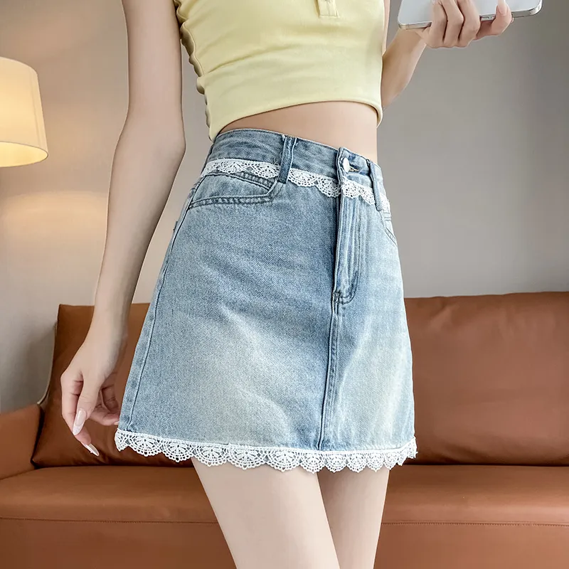 YINLEI Denim Short Skirts Women's-1