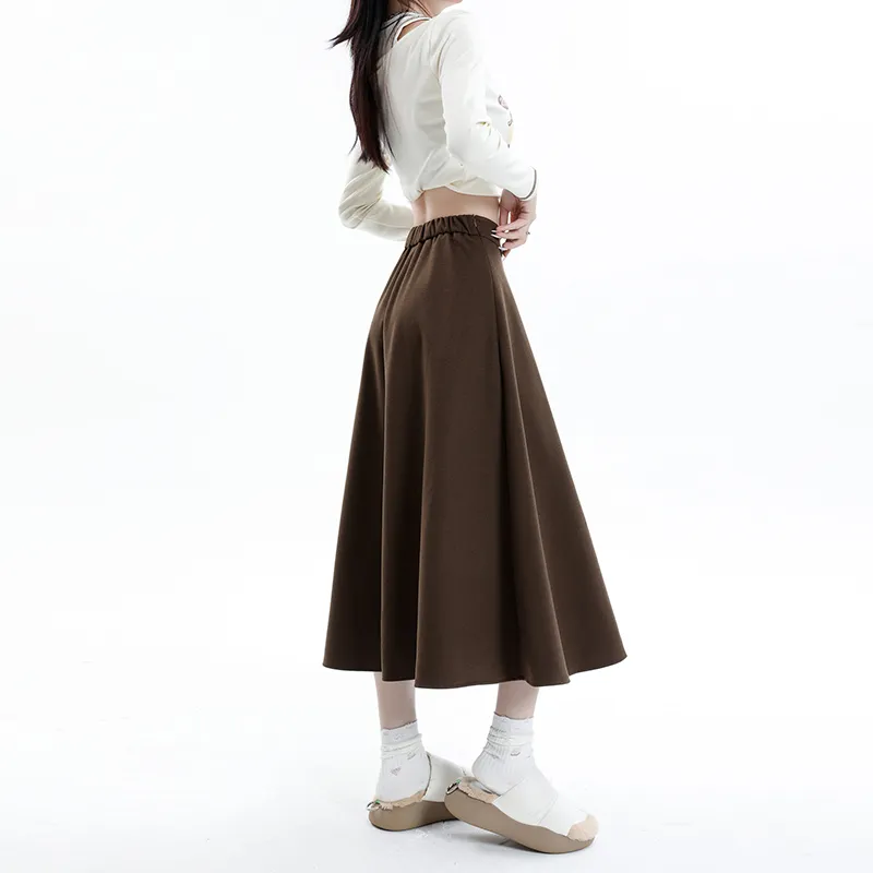 YINLEI Knit Long Skirts Women's-4