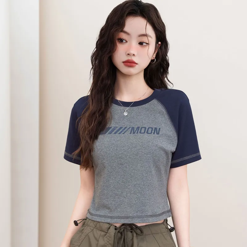 FAWENXIANGZI Raglan Sleeve T Shirt Women's-5