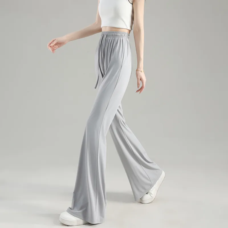 Tonlion Casual Pants Women's Light Gray-5