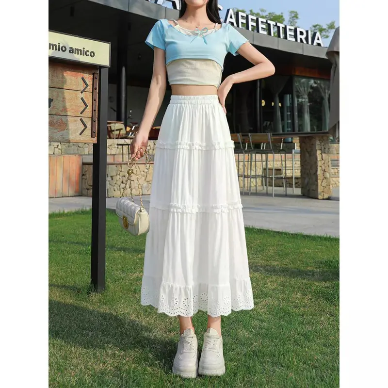 YINLEI Casual Long Skirt Women's-2