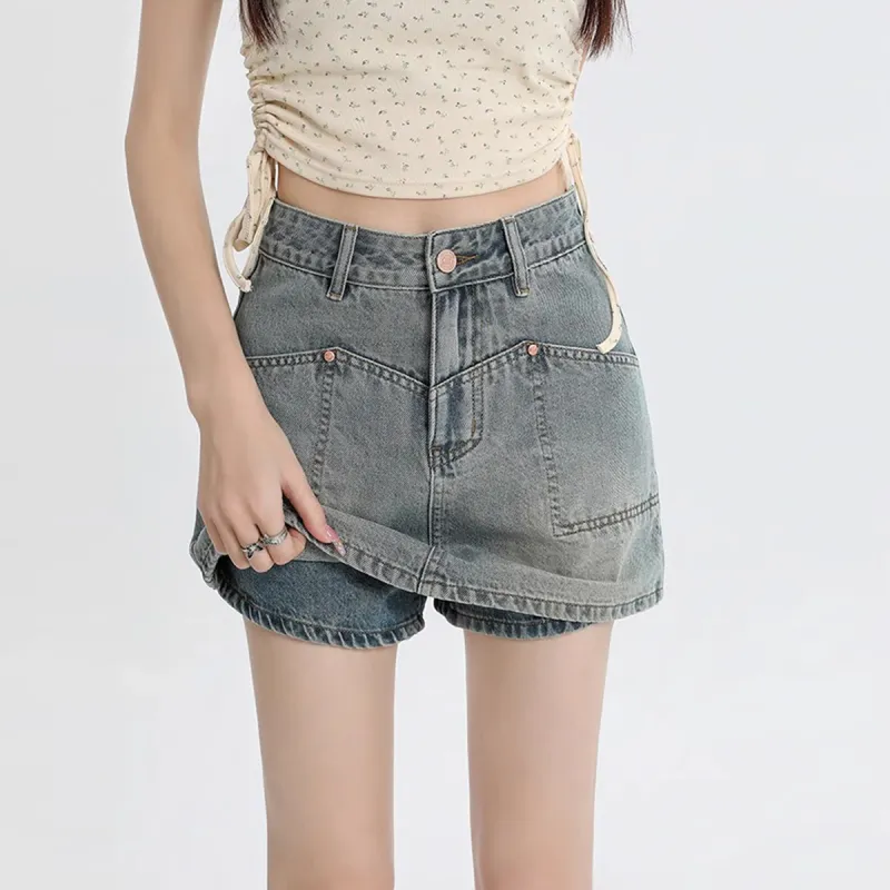 Ya Sheep People Denim Short Skirts Women's-3