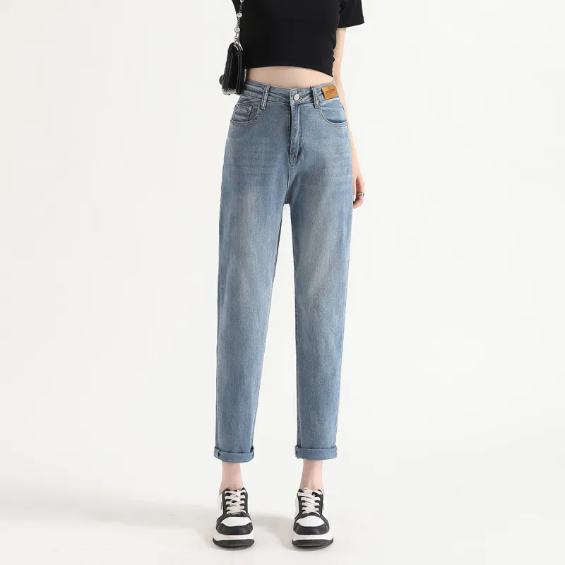 FAWENXIANGZI Jeans Women's Light Blue-10
