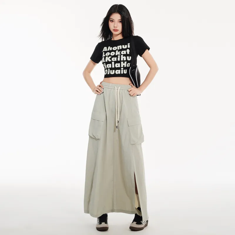YINLEI Casual Long Skirt Women's-5