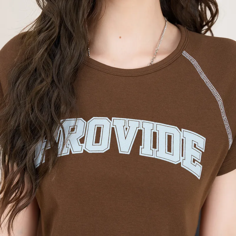 FAWENXIANGZI Crop Tops Women's Coffee-5