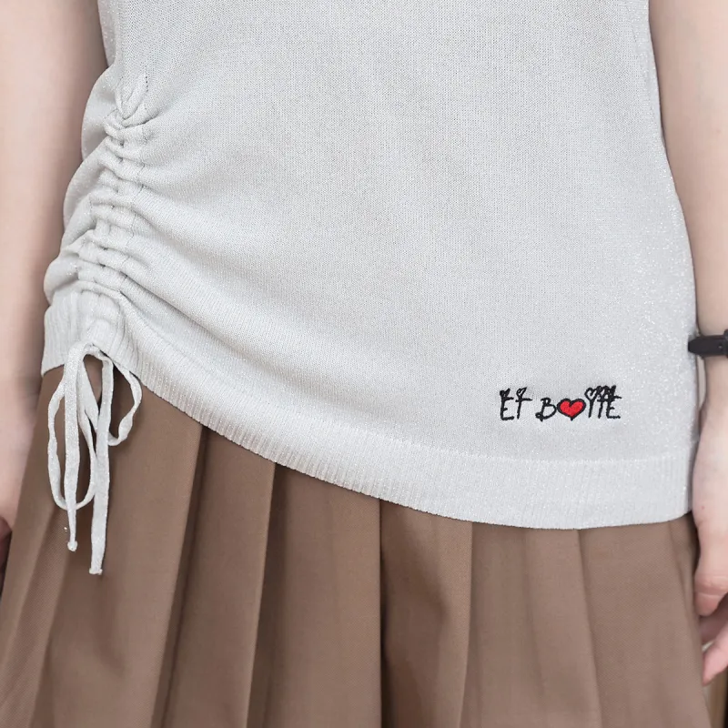 FAWENXIANGZI Tank Tops Women's Light Gray-5
