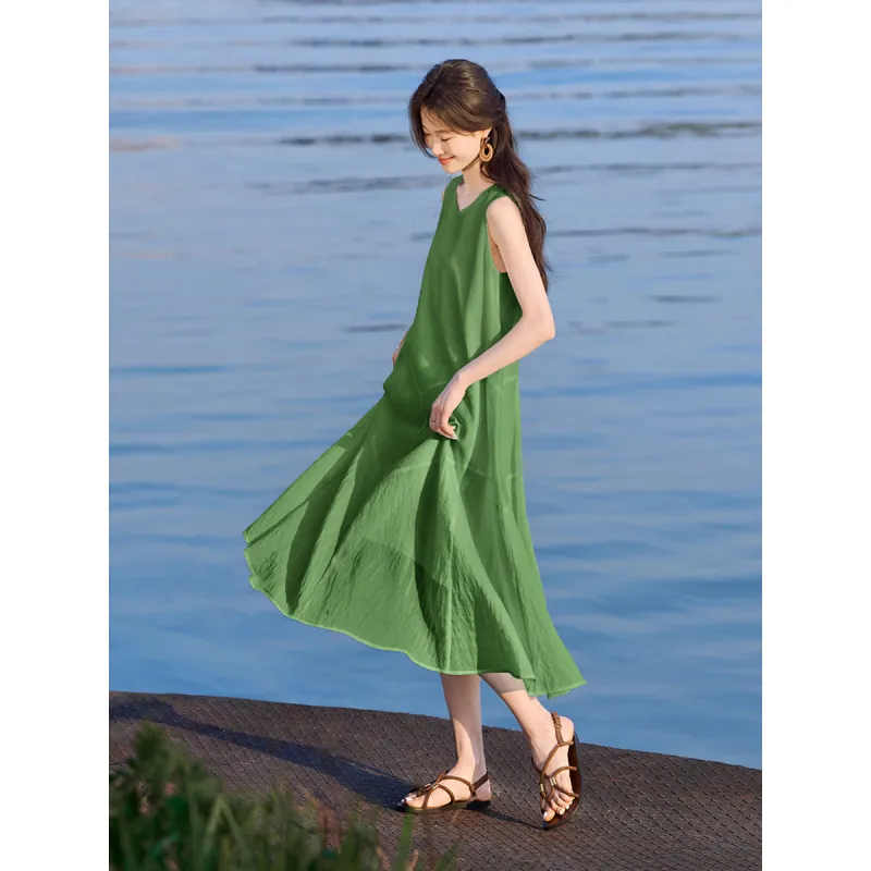 Mo Han Yi Mei Sleeveless Dress Women's-3