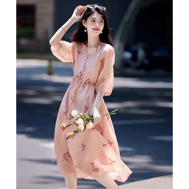 Still Quiet Short Sleeved Dress Women's-1