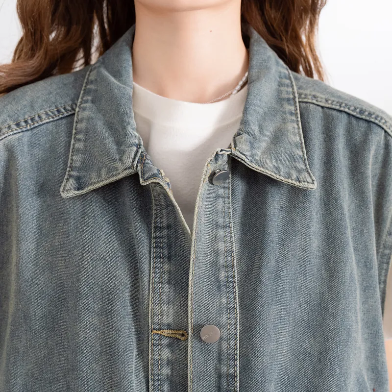 FAWENXIANGZI Vests Women's Light Blue-4