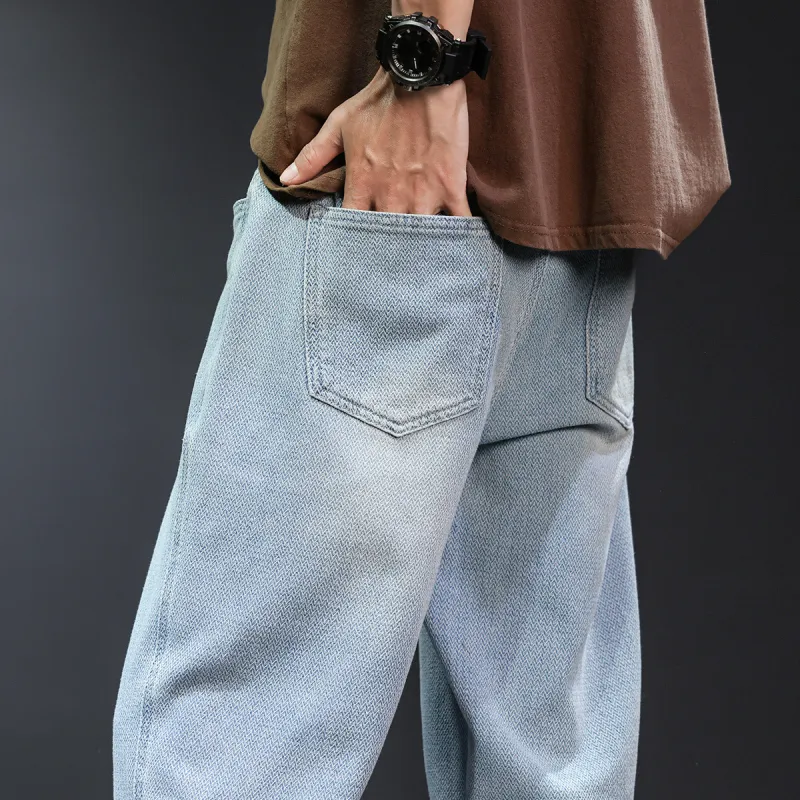 Tonlion Jeans Men Light Denim Blue-6