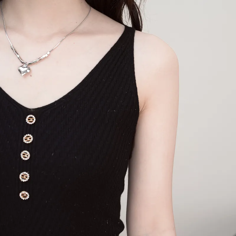 FAWENXIANGZI Tank Tops Women's Black-1