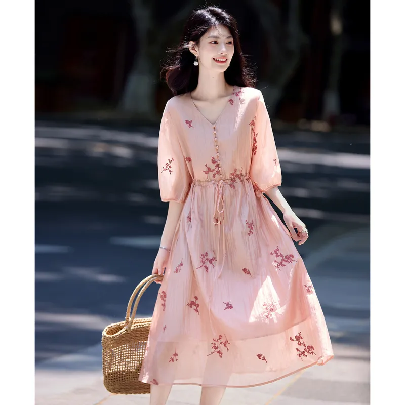 Still Quiet Short Sleeved Dress Women's-2