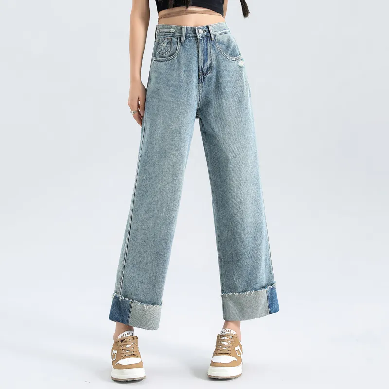 FAWENXIANGZI Jeans Women's Blue-6