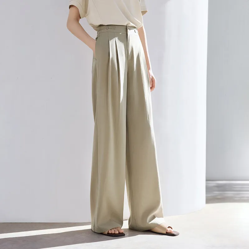 IHIMI Casual Pants Women's Linen Brown-1