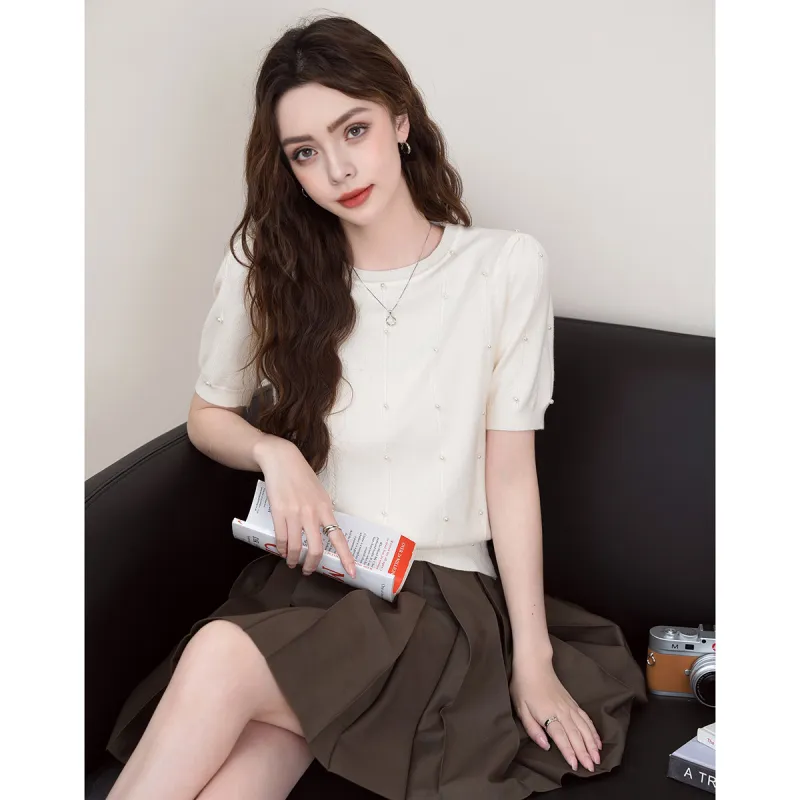 FAWENXIANGZI Puff Sleeve T Shirt Women's-2