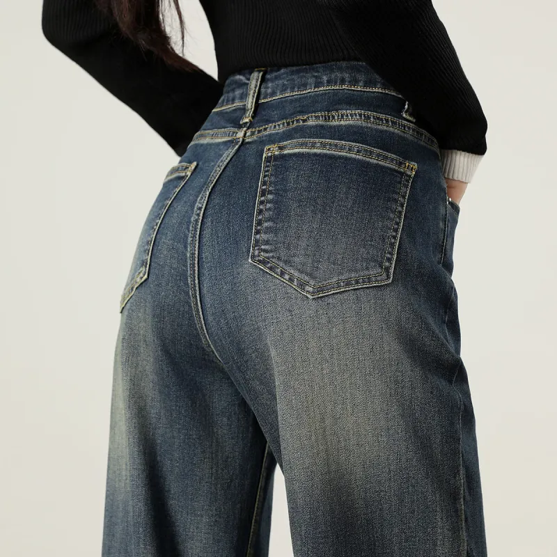 FAWENXIANGZI Jeans Women's Denim Blue-11