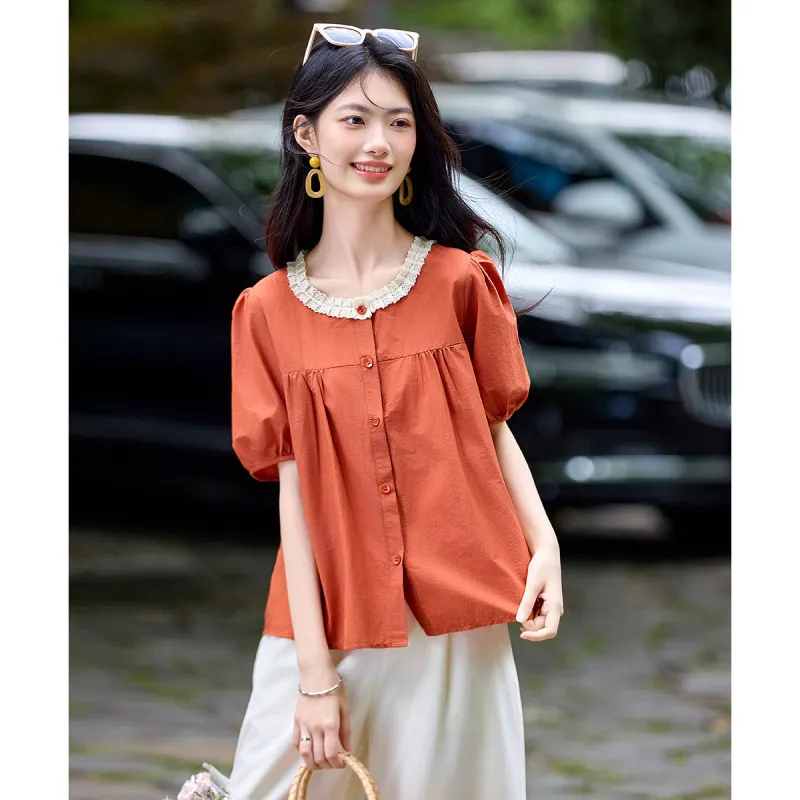 Still quiet Shirts Women's Orange-0