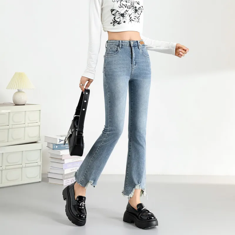 FAWENXIANGZI Jeans Women's Denim Blue-4