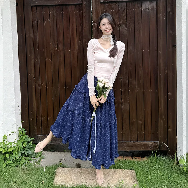 YINLEI Casual Long Skirt Women's-3