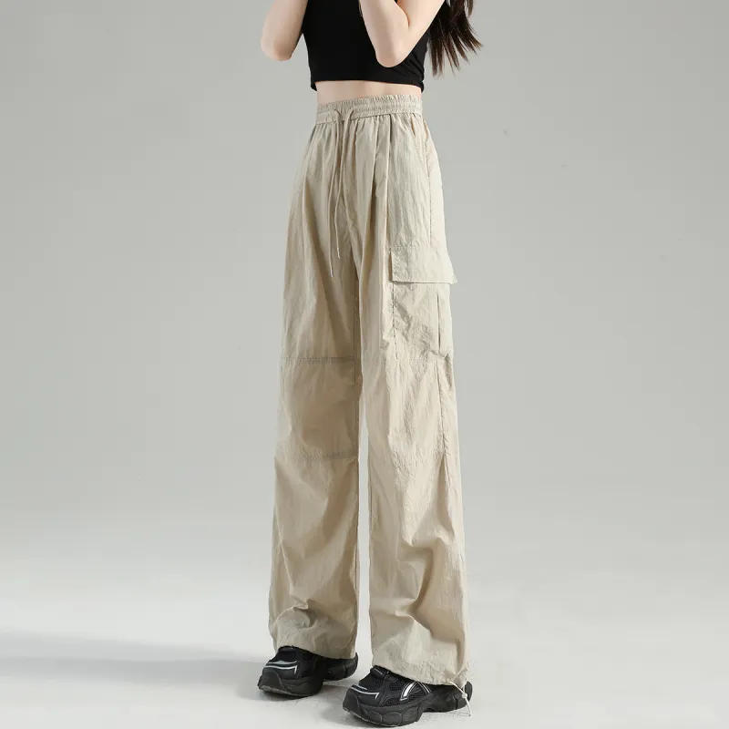 Tonlion Cargo Pants Women's Apricot Gray-4