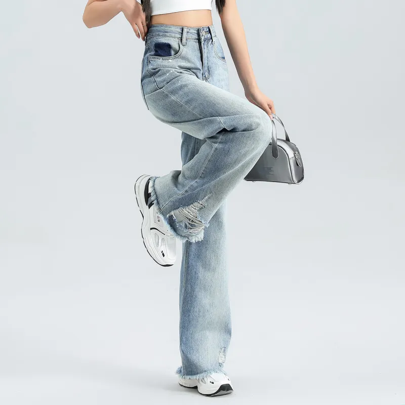 FAWENXIANGZI Jeans Women's Blue-4