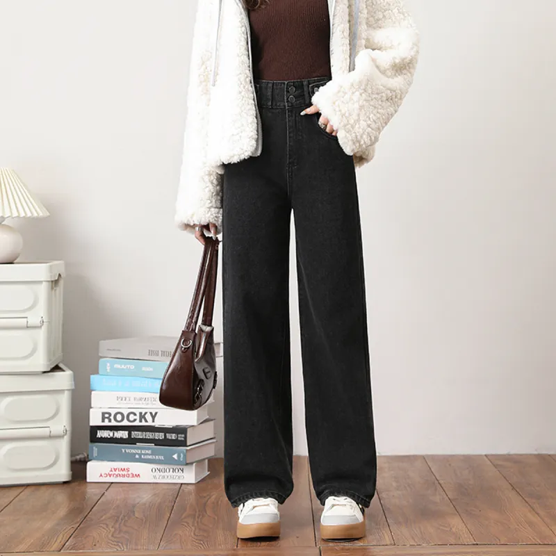 FAWENXIANGZI Jeans Women's Black-8