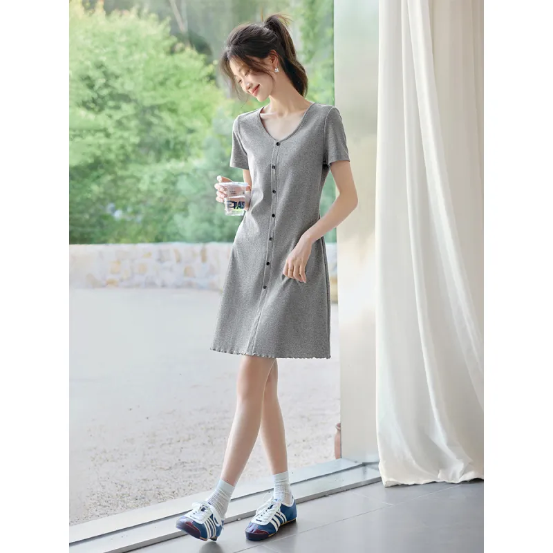 Mo Han Yi Mei Short Sleeved Dress Women's-2