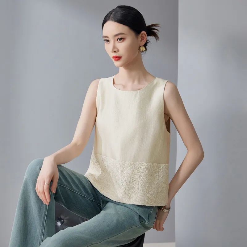 Hang Yi Court Vest Unisex Beige-3