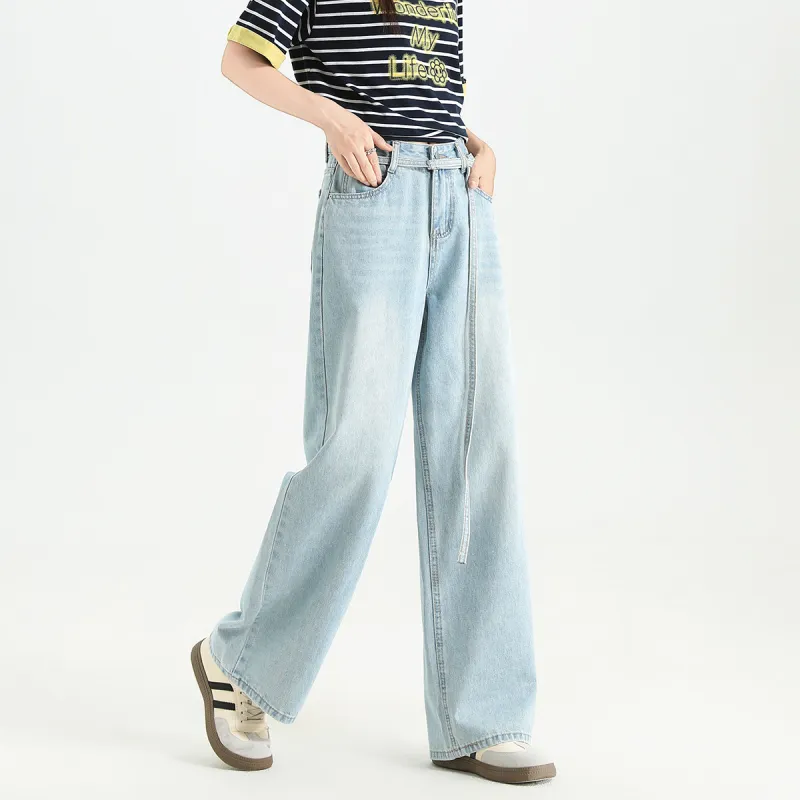 FAWENXIANGZI Jeans Women's Light Blue-3