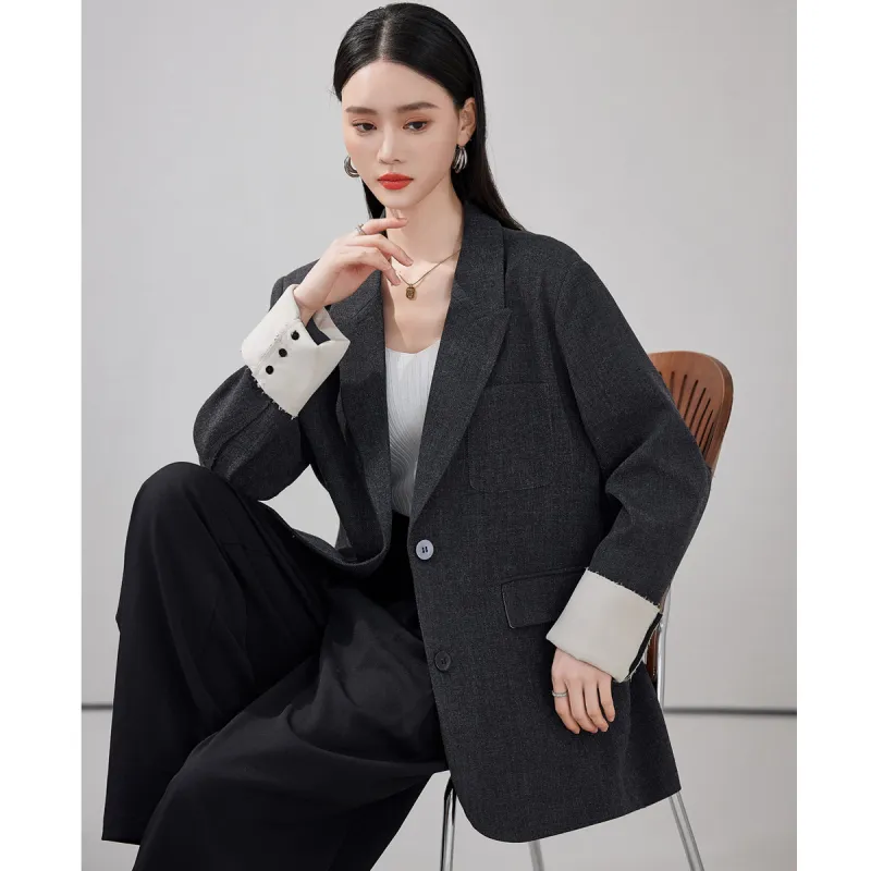 Hang Yi Court Business Suit Women's Dark Gray-6