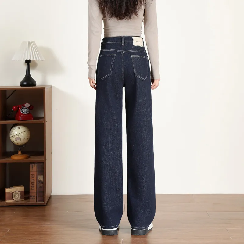 FAWENXIANGZI Jeans Women's Dark Blue-7