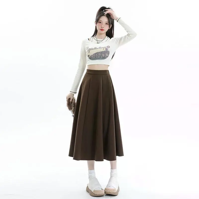 YINLEI Knit Long Skirts Women's-2