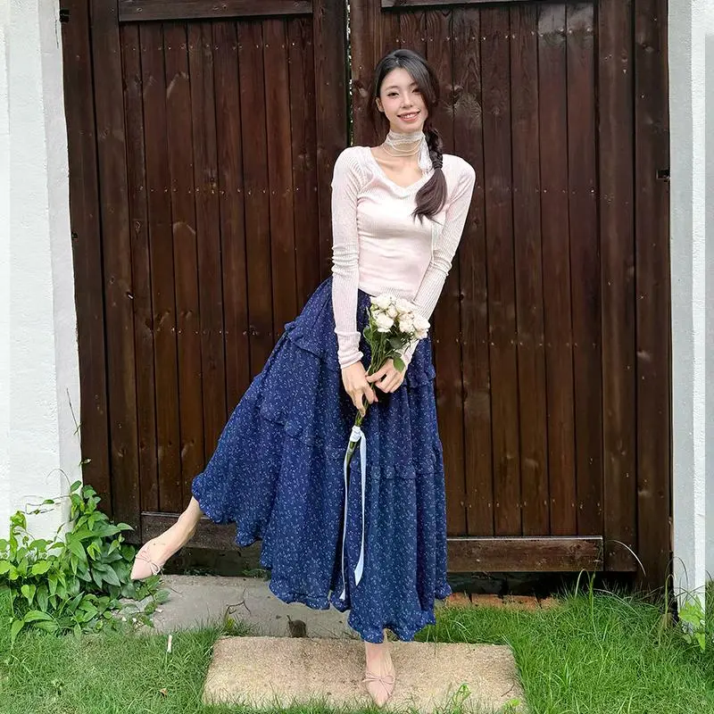 YINLEI Casual Long Skirt Women's-1