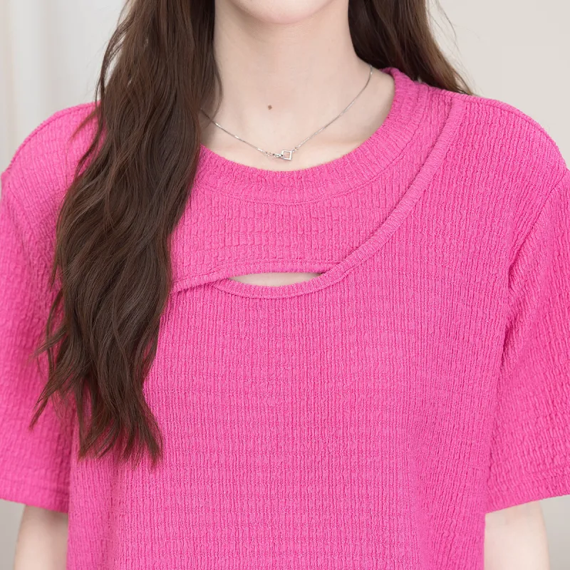 FAWENXIANGZI Set in Sleeve T Shirt Women's-5