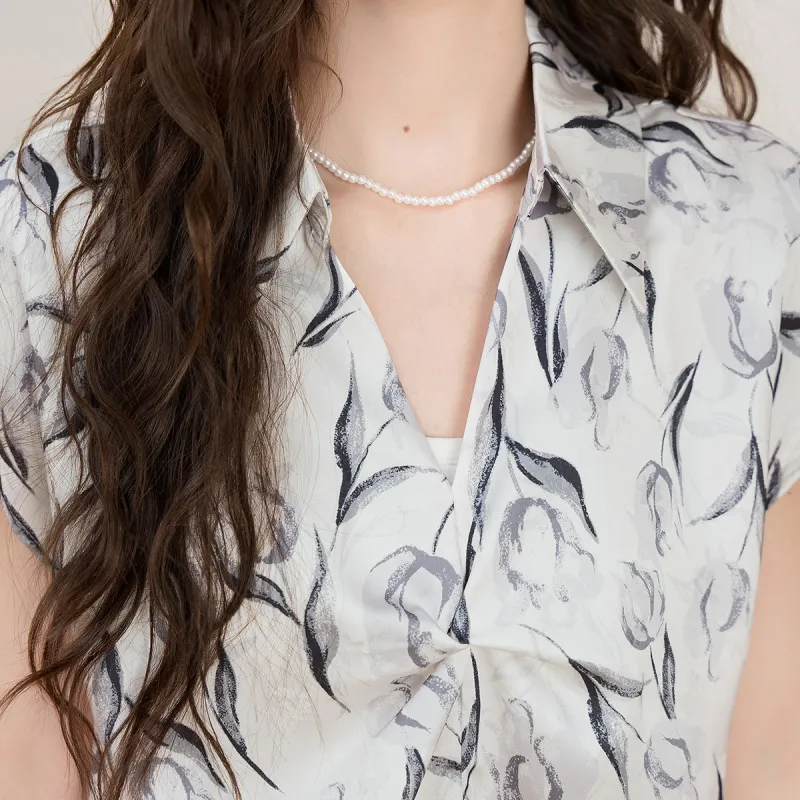 FAWENXIANGZI Chiffon Shirt Women's-0