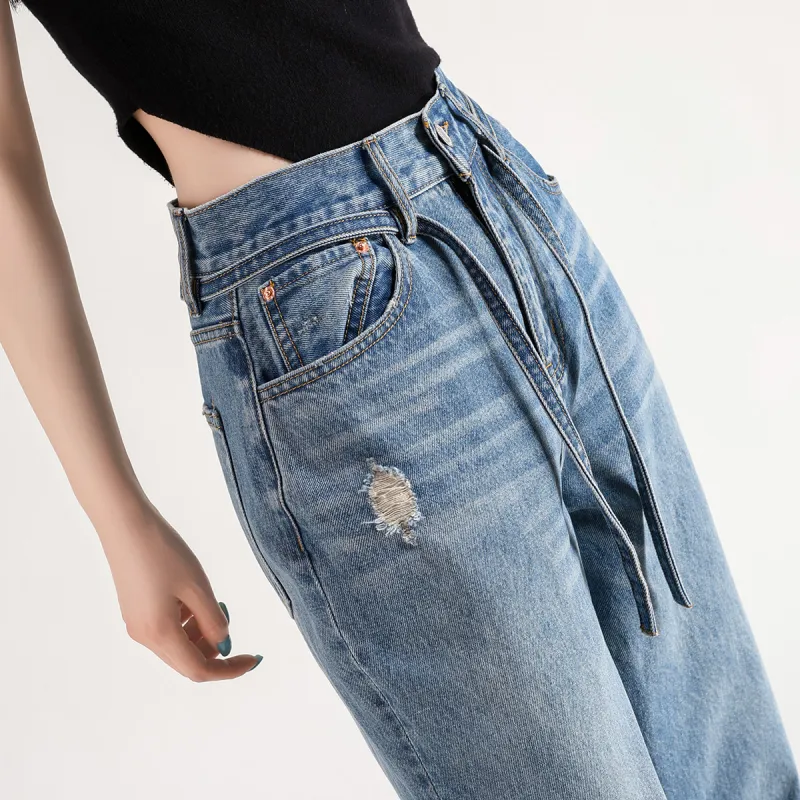 FAWENXIANGZI Jeans Women's Blue-4