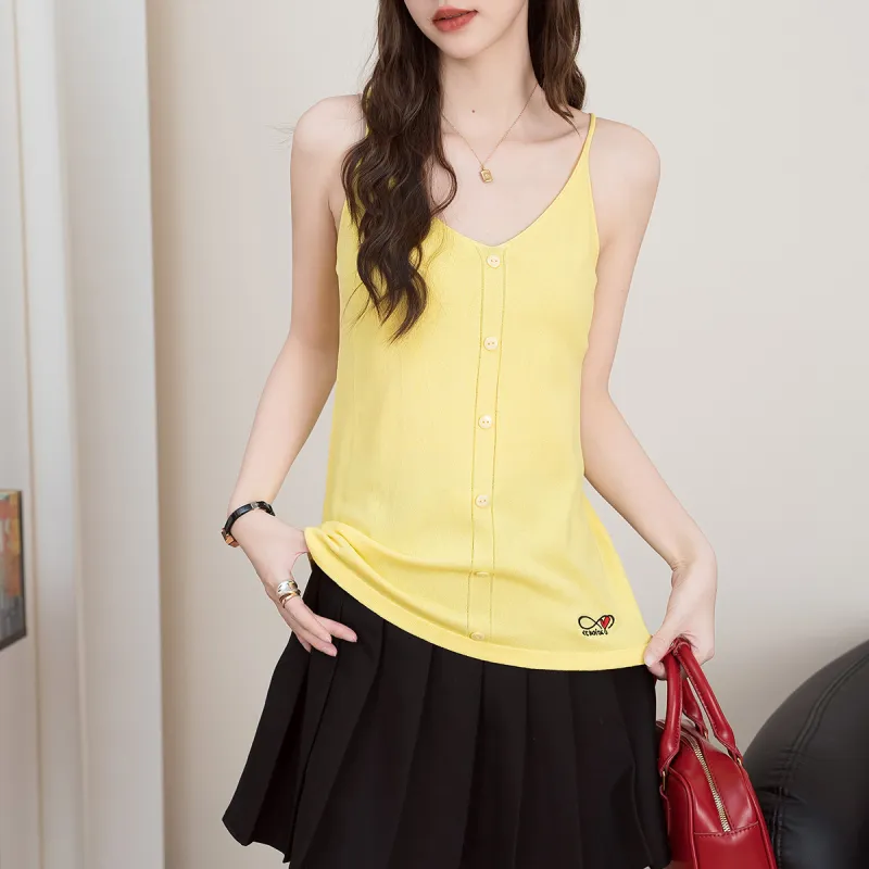 FAWENXIANGZI Tank Tops Women's Lemon-1