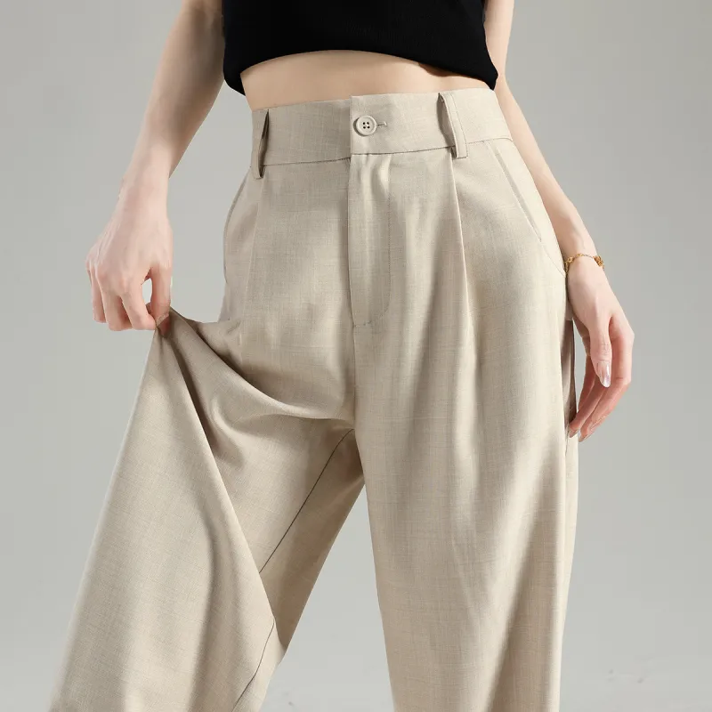 Tonlion Suit Trousers Women's Linen-2