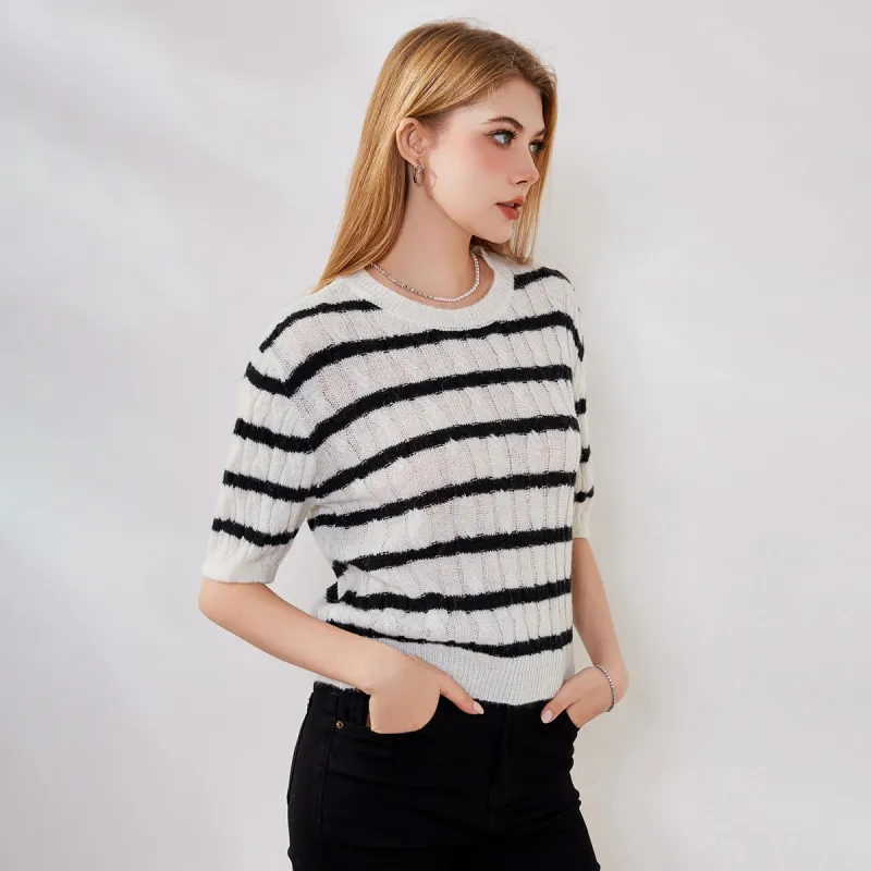 FAWENXIANGZI Knitwear Women's Black & White-3