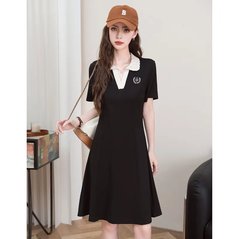 FAWENXIANGZI Short Sleeved Dress Women's-1