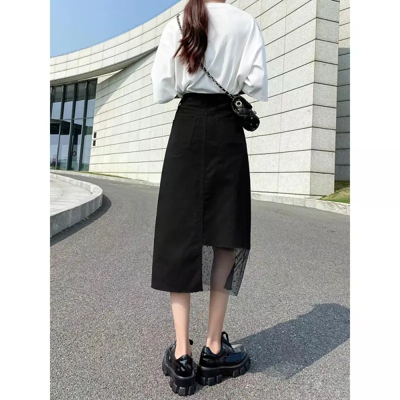 YINLEI Denim Long Skirt Women's-1