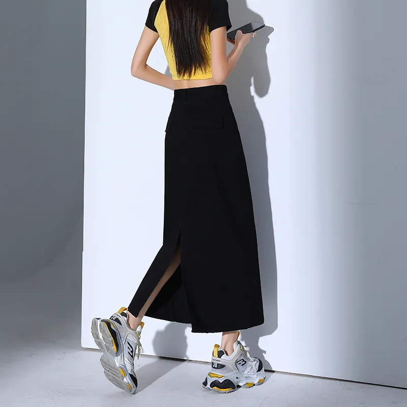 YINLEI Denim Long Skirt Women's-3