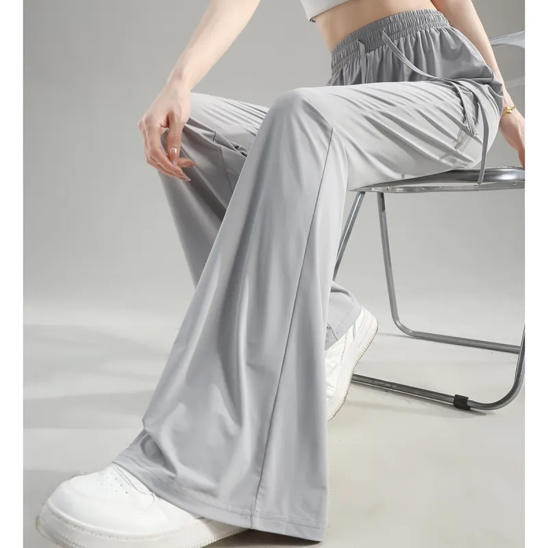 Tonlion Casual Pants Women's Light Gray-11