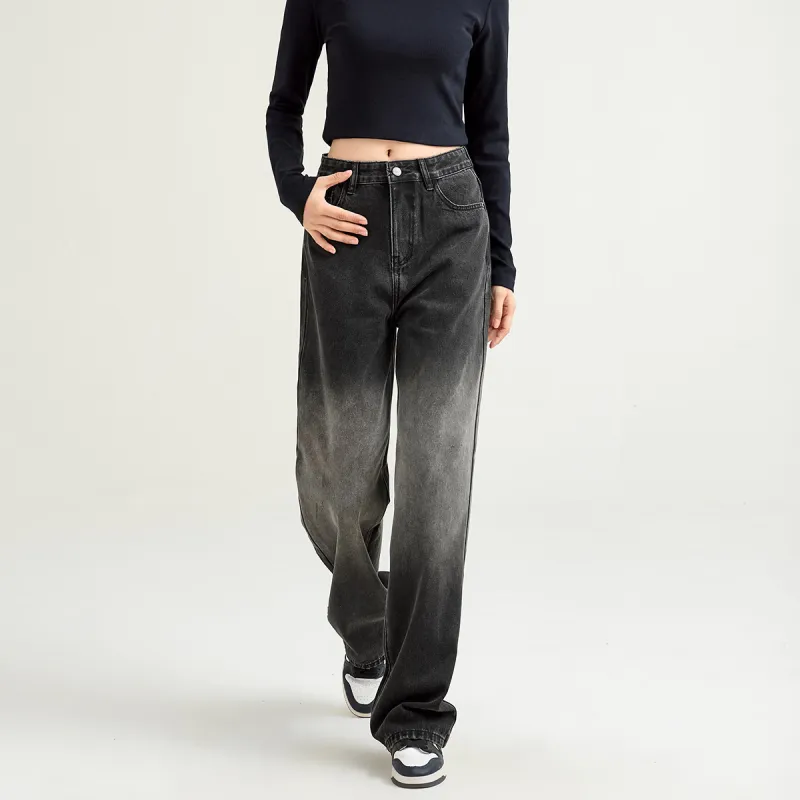 FAWENXIANGZI Jeans Women's Black-1