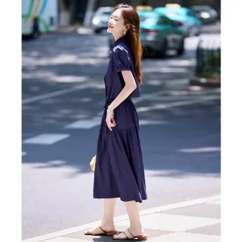 Still quiet Two Piece Skirt Sets Women's Denim Blue