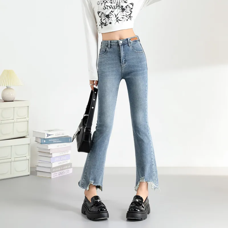 FAWENXIANGZI Jeans Women's Denim Blue-2